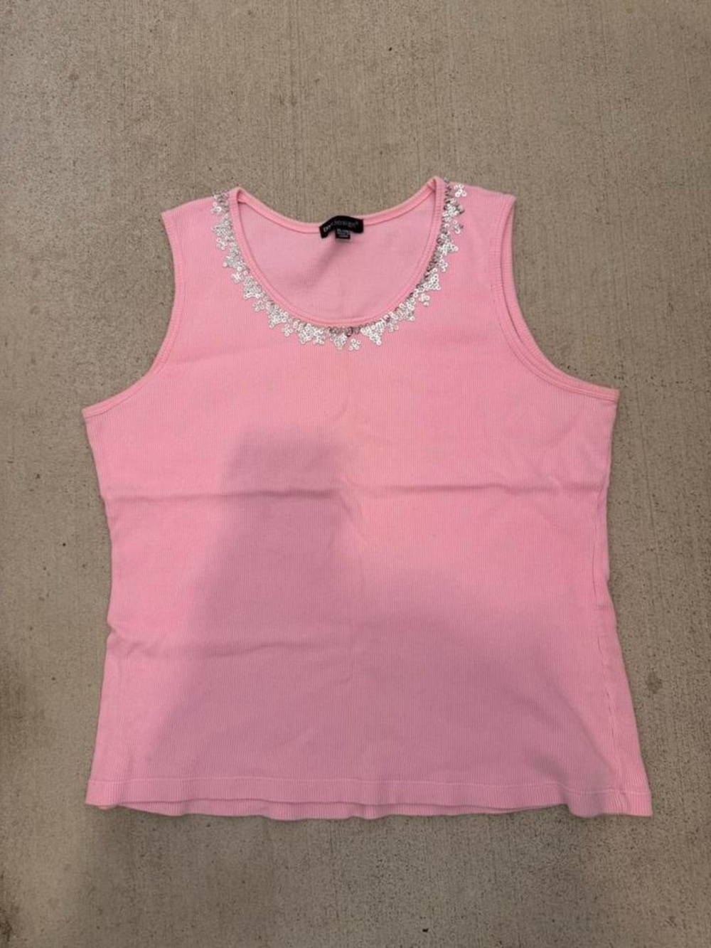 Pink Bedazzled Y2K Sequin Tank Top